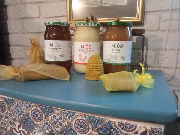 Miód naturalny- Świeca z wosku